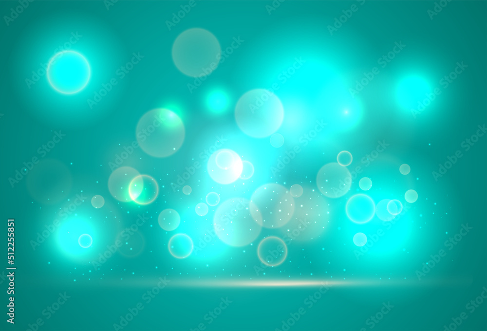 Poster blue bokeh abstract background vector