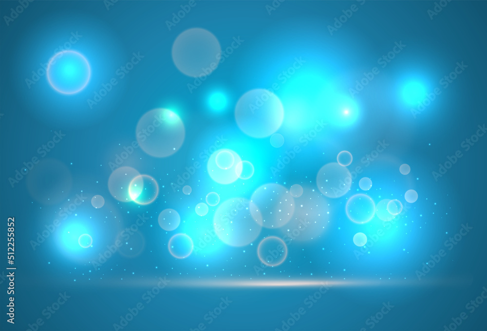 Poster blue bokeh abstract background vector