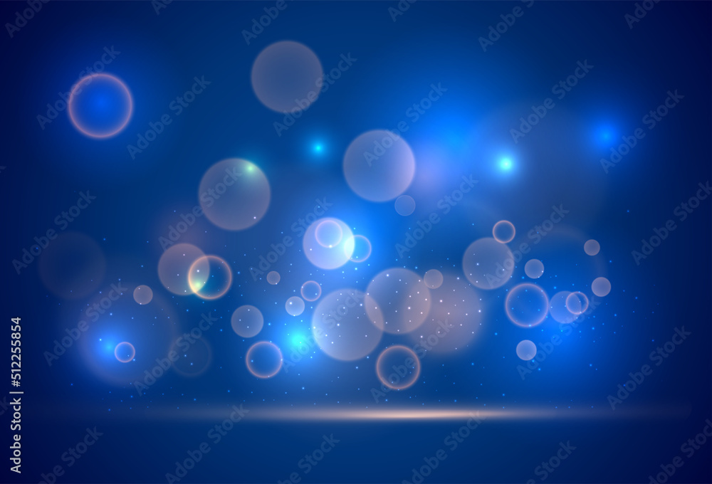 Aufkleber blue bokeh abstract background vector