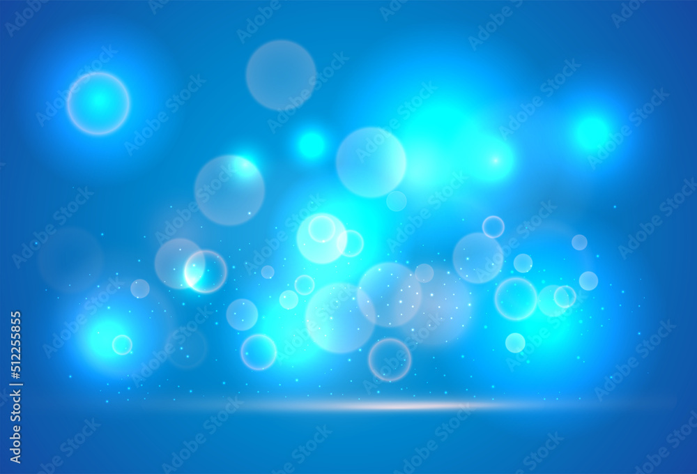Poster blue bokeh abstract background vector