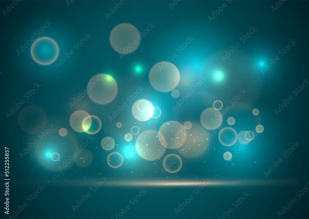 Aufkleber blue bokeh blurred light. abstract background with bokeh effect. magic concept.