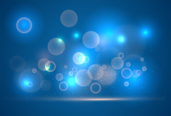 Blue bokeh abstract background vector