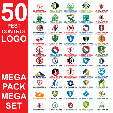 Set Of Pest Control Logo , Set Of Insects Vector
