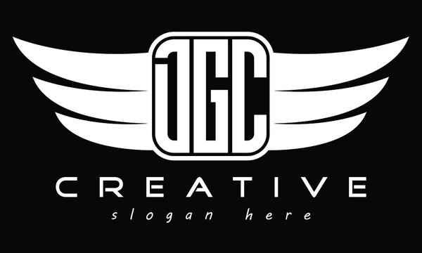 DGC letter Wing typography font logo Design. Vector template