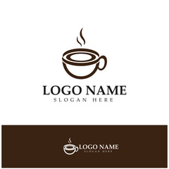 Coffee cup,coffee bean,coffee farm logo Template vector icon illustration  design