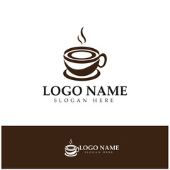 Coffee cup,coffee bean,coffee farm logo Template vector icon illustration  design