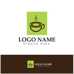 Coffee cup,coffee bean,coffee farm logo Template vector icon illustration  design