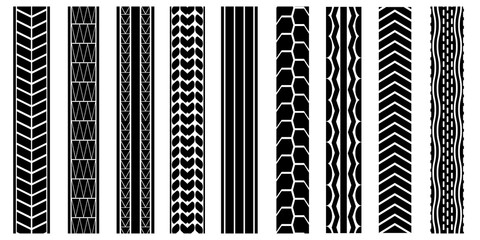 Tire patterns. Geometric texture. Grunge texture. Seamless pattern. Vector illustration. stock image. 