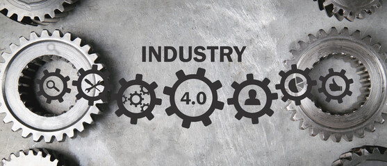 Metal gears mechanism. Industry 4.0