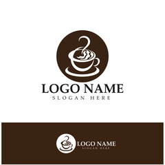 Coffee cup,coffee bean,coffee farm logo Template vector icon illustration  design
