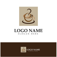Coffee cup,coffee bean,coffee farm logo Template vector icon illustration  design