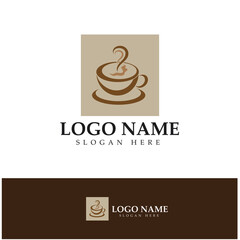 Coffee cup,coffee bean,coffee farm logo Template vector icon illustration  design