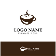 Coffee cup,coffee bean,coffee farm logo Template vector icon illustration  design