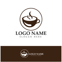 Coffee cup,coffee bean,coffee farm logo Template vector icon illustration  design