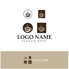 Coffee cup,coffee bean,coffee farm logo Template vector icon illustration  design