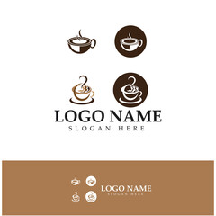 Coffee cup,coffee bean,coffee farm logo Template vector icon illustration  design