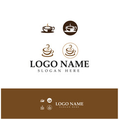 Coffee cup,coffee bean,coffee farm logo Template vector icon illustration  design