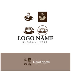 Coffee cup,coffee bean,coffee farm logo Template vector icon illustration  design