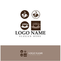 Coffee cup,coffee bean,coffee farm logo Template vector icon illustration  design