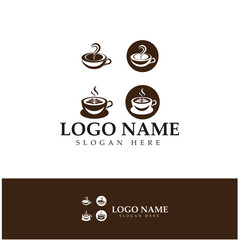 Coffee cup,coffee bean,coffee farm logo Template vector icon illustration  design