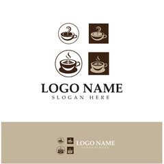 Coffee cup,coffee bean,coffee farm logo Template vector icon illustration  design