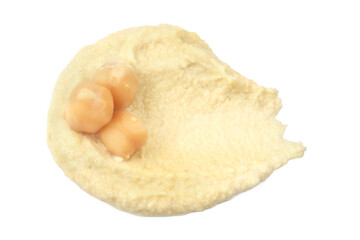Hummus with white cooked beans isolated on white