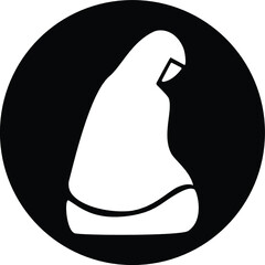 women muslim pray with black background illustration vector. EPS File
