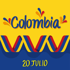 colombia independence day lettering