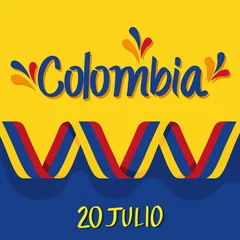 Fototapeten colombia independence day lettering © Gstudio