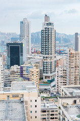 Skyline of residential district of Hong Kong city