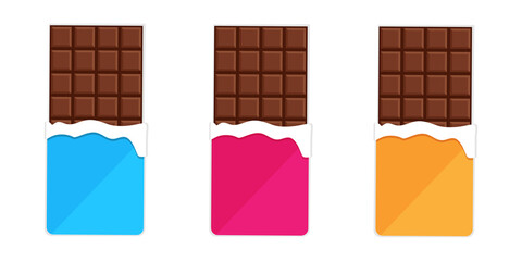 Set chocolate. World Chocolate Day. Sweetness for a postcard.