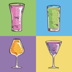 cocktails drinks four icons