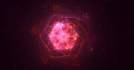 3D rendering abstract multicolor fractal light background