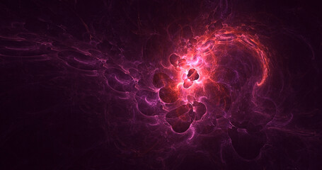 3D rendering abstract multicolor fractal light background