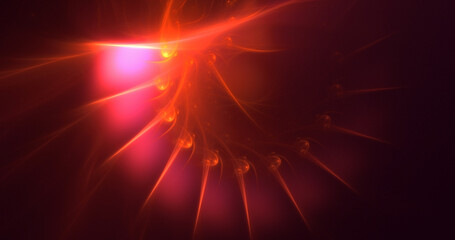 3D rendering abstract multicolor fractal light background