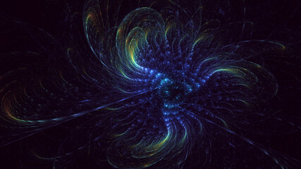 Fototapeta premium 3D rendering abstract multicolor technology fractal light background