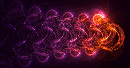 3D rendering abstract multicolor technology fractal light background