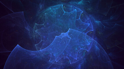 3D rendering abstract multicolor fractal light background