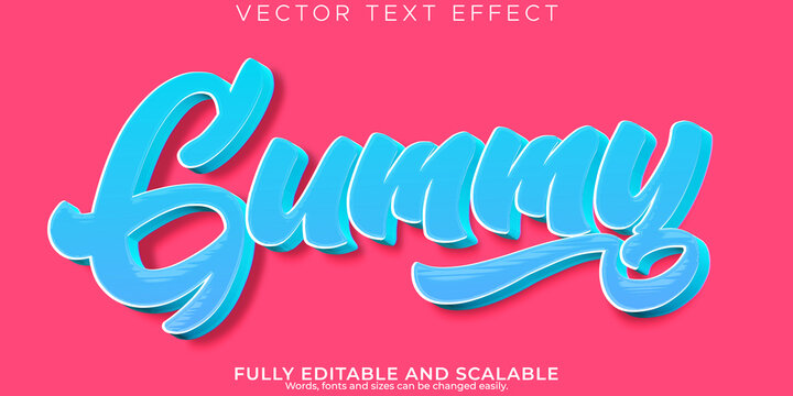 Gummy Candy Text Effect, Editable Sugar And Jelly Text Style