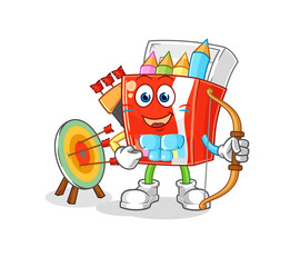 colored pencils native american tribe. cartoon mascot vector