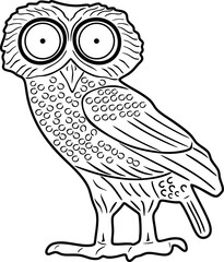 owl bird line art vector design handmade silhouette