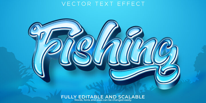 Fish Text Effect, Editable Fisher And Ocean Font Style