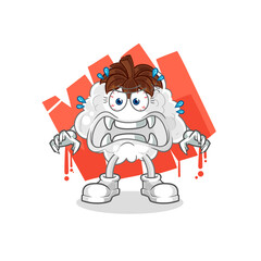 cotton monster vector. cartoon character