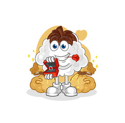 Obraz na płótnie Canvas cotton propose with ring. cartoon mascot vector