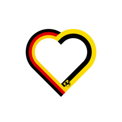 unity concept. heart ribbon icon of germany and stuttgart flags. vector illustration isolated on white background	