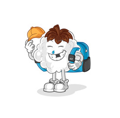 cotton goes to school vector. cartoon character