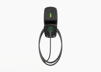 Pod Point domestic home electric vehicle charging point mounted on a wall . 3d illustration
