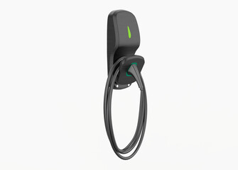 Pod Point domestic home electric vehicle charging point mounted on a wall . 3d illustration
