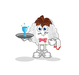 cotton waiter cartoon. cartoon mascot vector