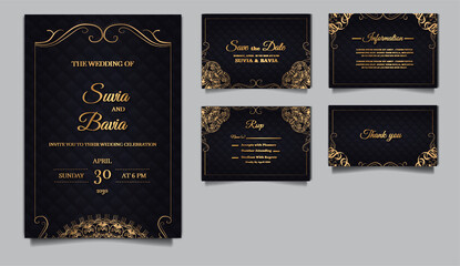 Fototapeta na wymiar luxury wedding invitation cards
